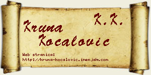 Kruna Kočalović vizit kartica